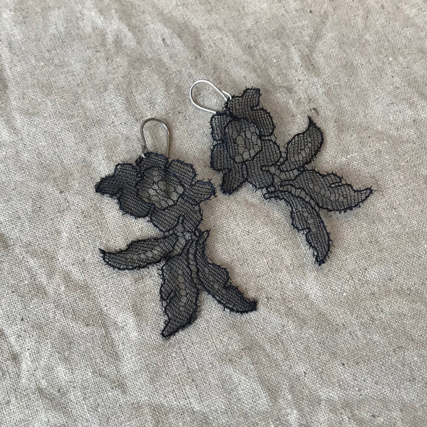 Vintage Silk Lace Earrings