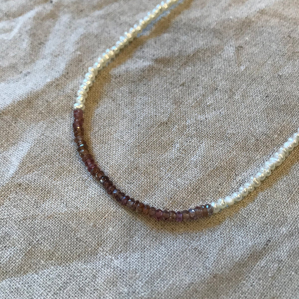 Garnet and Pearl Necklace