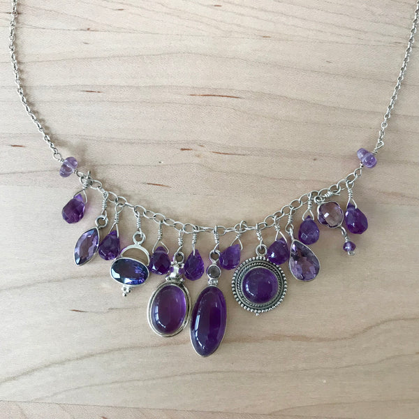 Amethyst & Sterling Silver Necklace