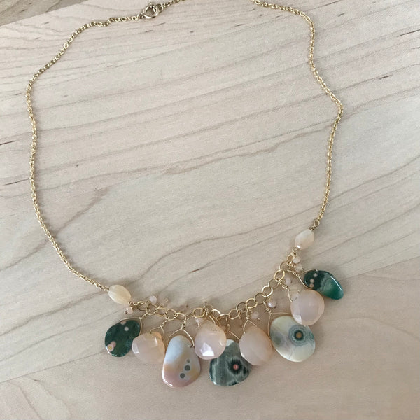 Ocean Jasper and Chalcedony Necklace