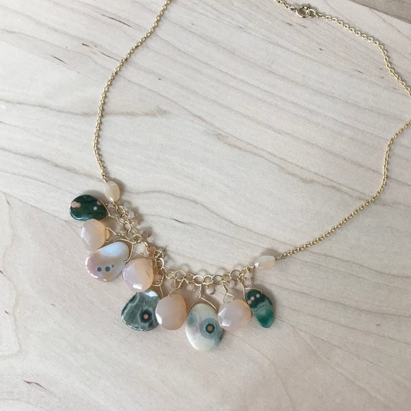 Ocean Jasper and Chalcedony Necklace