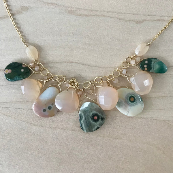 Ocean Jasper and Chalcedony Necklace