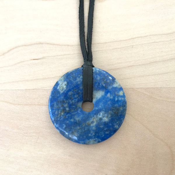 Sodalite and Leather Pendant