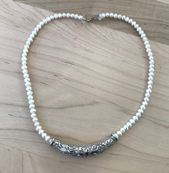 Pearl and Sterling Silver Necklace