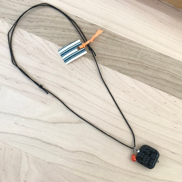 Black Agate Stone Pendant