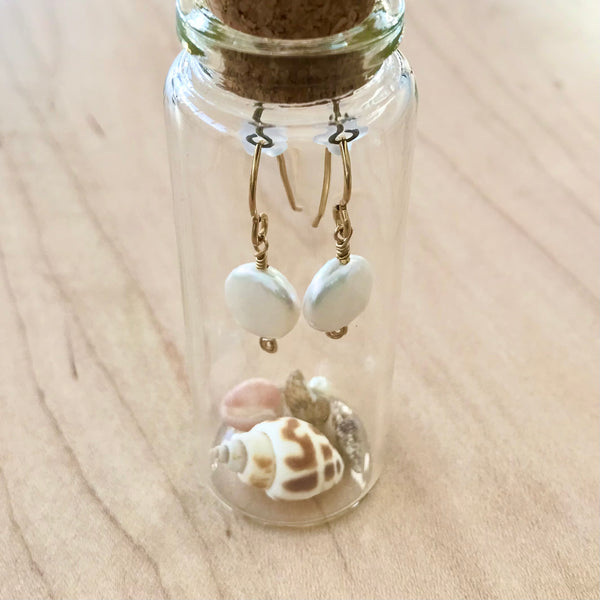 Fresh Water Coin Pearl Earrings