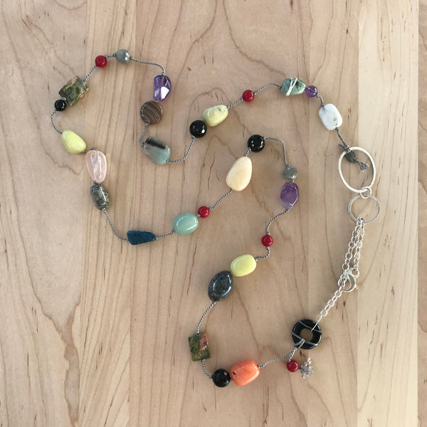 Multi-Stone & Sterling Silver Necklace