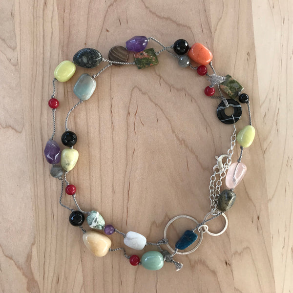 Multi-Stone & Sterling Silver Necklace