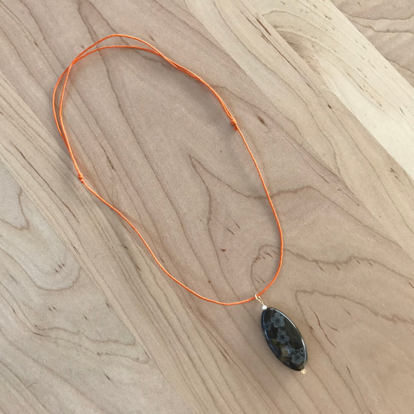 Stone Peony Flower Pendant