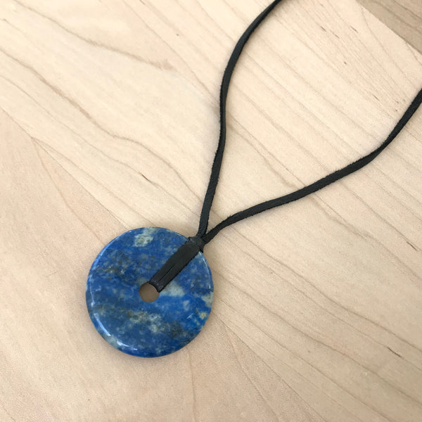 Sodalite and Leather Pendant