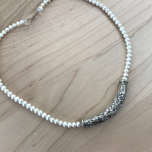 Pearl and Sterling Silver Necklace