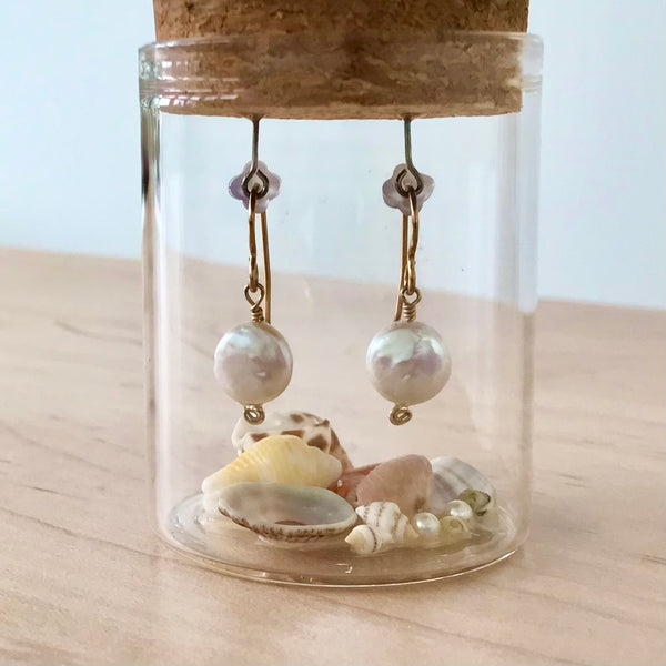 Fresh Water Coin Pearl Earrings