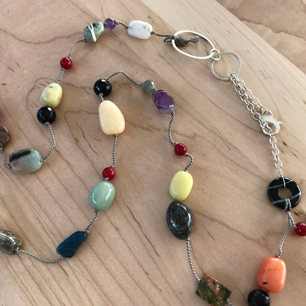 Multi-Stone & Sterling Silver Necklace